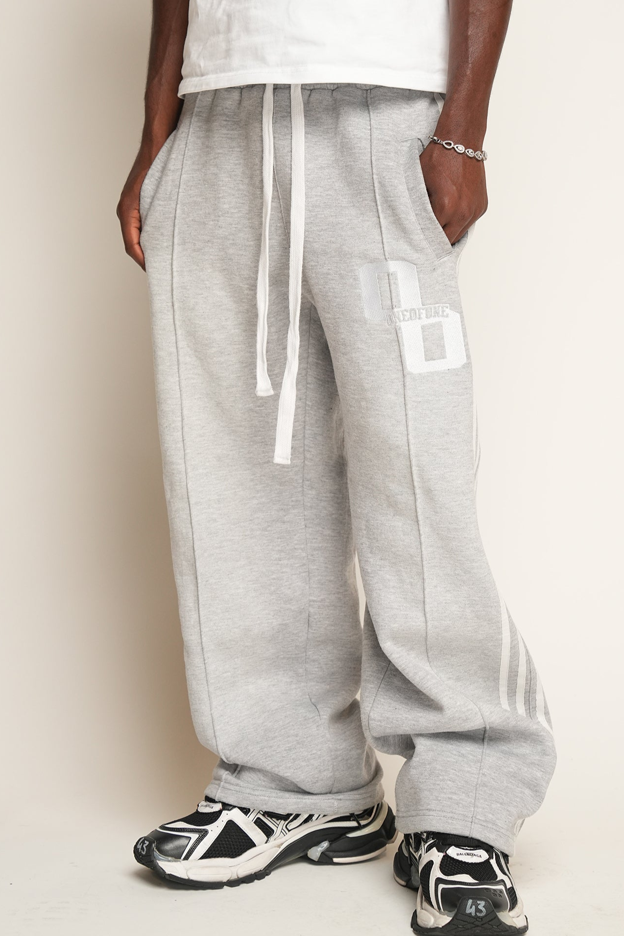 "Grey" One of One Statement Track Pants