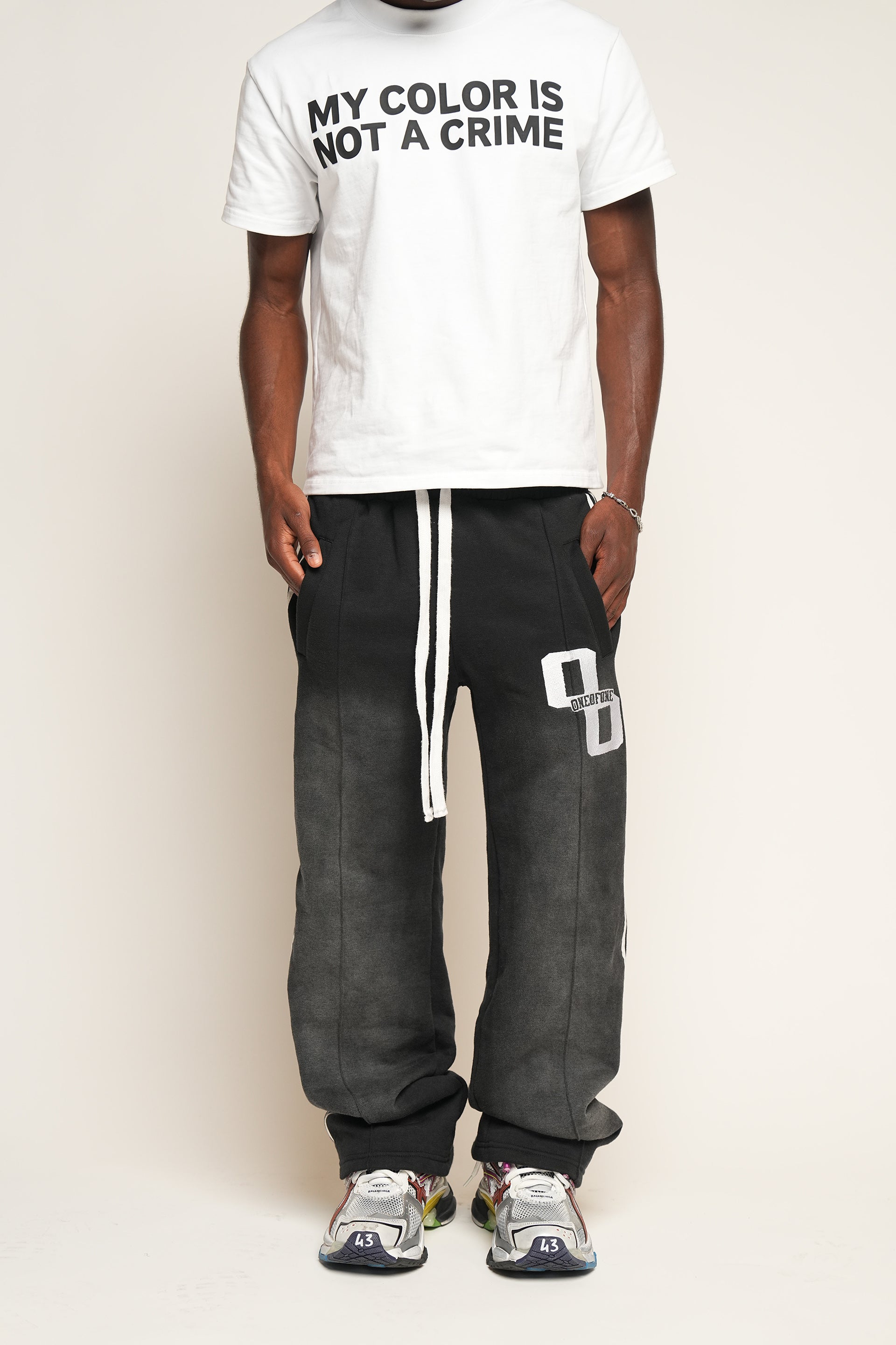 "Black" One of One Statement Track Pants